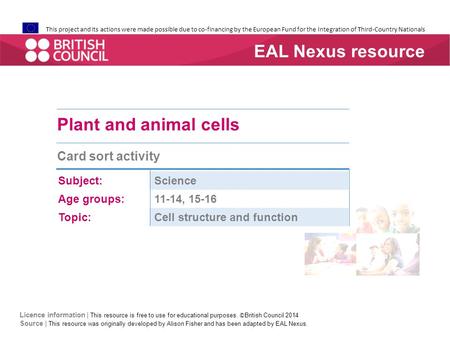 This project and its actions were made possible due to co-financing by the European Fund for the Integration of Third-Country Nationals Plant and animal.