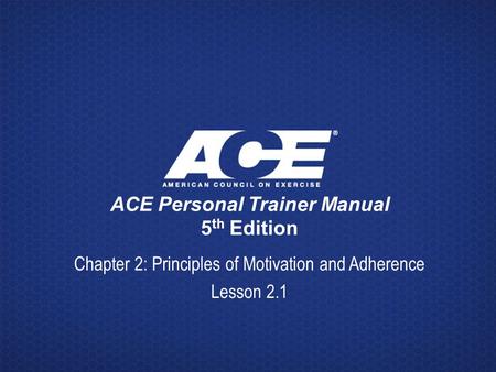 ACE Personal Trainer Manual 5th Edition