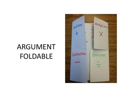 ARGUMENT FOLDABLE.