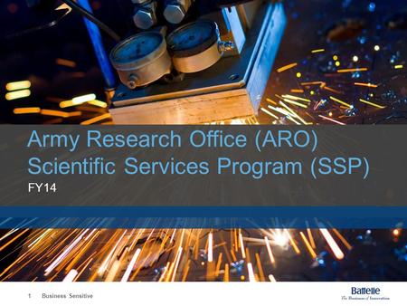 Army Research Office (ARO) Scientific Services Program (SSP)