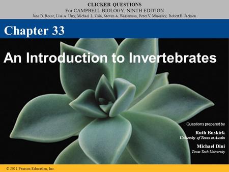 Click to edit Master title style Click to edit Master subtitle style CLICKER QUESTIONS For CAMPBELL BIOLOGY, NINTH EDITION Jane B. Reece, Lisa A. Urry,