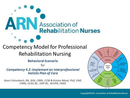 Competency Model for Professional Rehabilitation Nursing