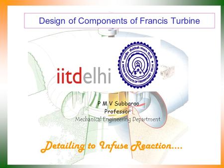 Design of Components of Francis Turbine