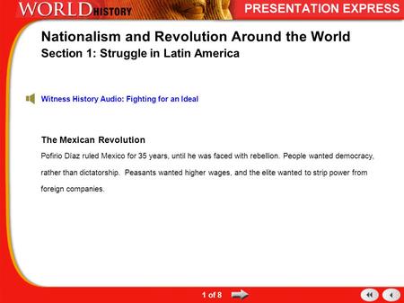 The Mexican Revolution Pofirio Díaz ruled Mexico for 35 years, until he was faced with rebellion. People wanted democracy, rather than dictatorship. Peasants.