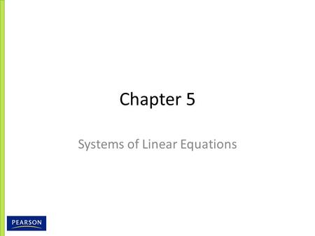 Systems of Linear Equations