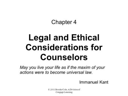 Chapter 4 Legal and Ethical Considerations for Counselors