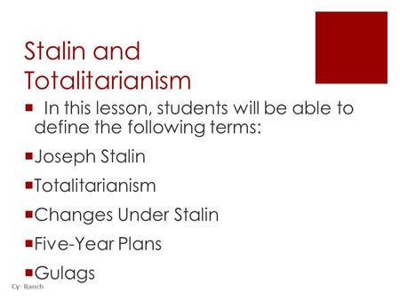 Stalin and Totalitarianism