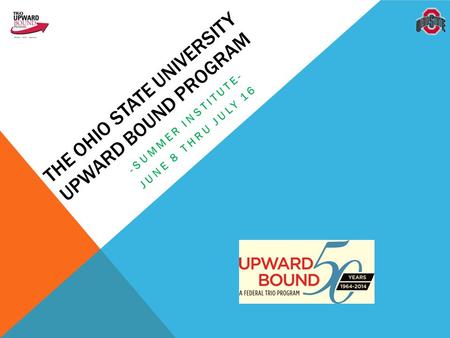 THE OHIO STATE UNIVERSITY UPWARD BOUND PROGRAM -SUMMER INSTITUTE- JUNE 8 THRU JULY 16.