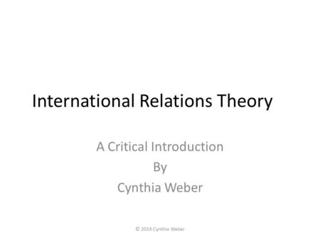 International Relations Theory