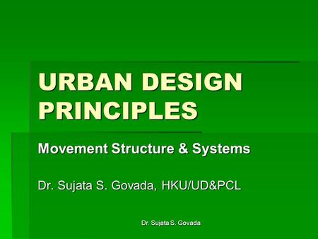 URBAN DESIGN PRINCIPLES