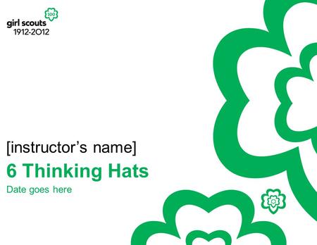 6 Thinking Hats [instructor’s name] Date goes here.