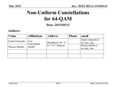 Non-Uniform Constellations for 64-QAM