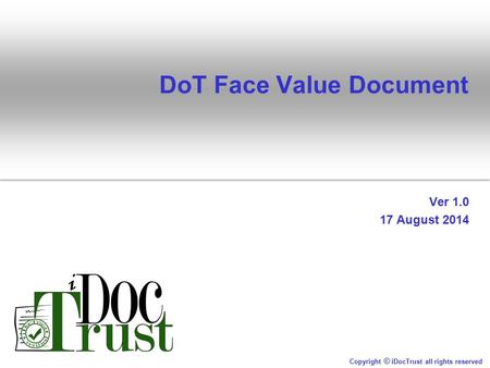 DoT Face Value Document