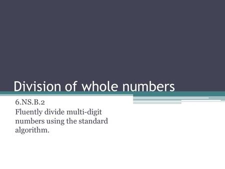 Division of whole numbers