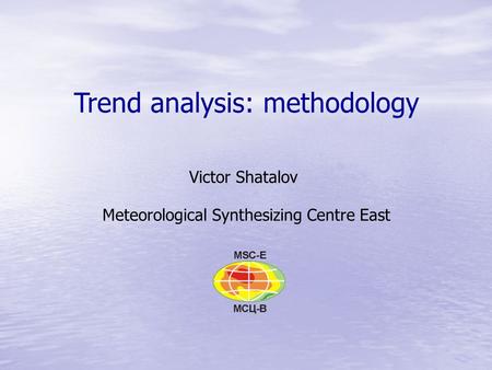 Trend analysis: methodology