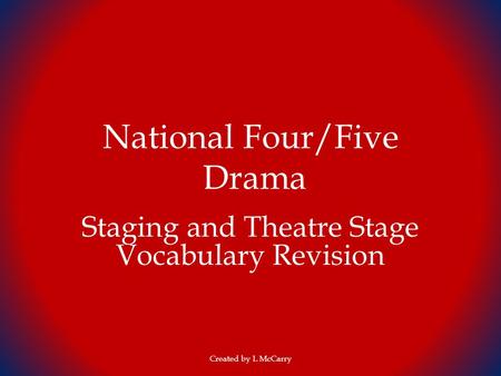 National Four/Five Drama