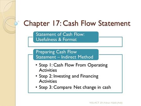 Chapter 17: Cash Flow Statement