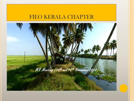 FIEO KERALA CHAPTER \ MR Meeting (10 th and 11 th November 2014)