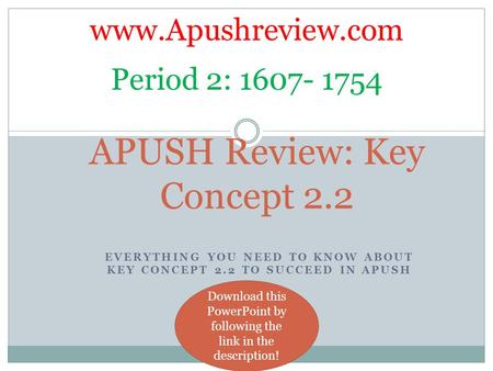 APUSH Review: Key Concept 2.2