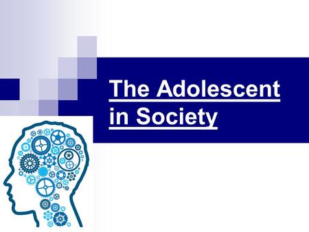 The Adolescent in Society