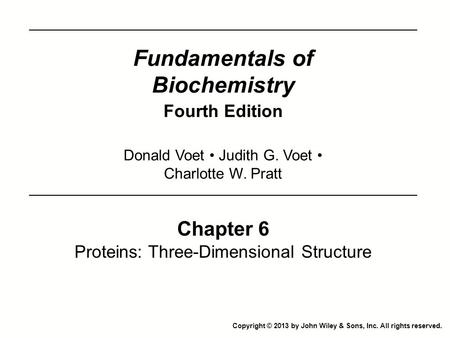 Fundamentals of Biochemistry