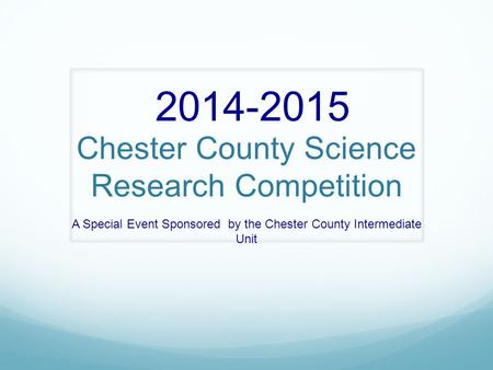 Chester County Science Research Competition