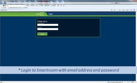 * Login to Smartroom with email address and password.