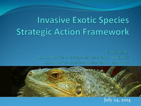 July 24, 2014. The South Florida Ecosystem Restoration Task Force Established by the Water Resources Development Act of 1996 and includes 14 top level.