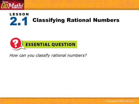 Classifying Rational Numbers