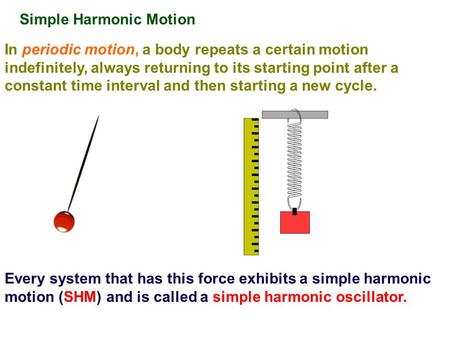 Simple Harmonic Motion