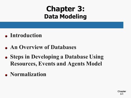 Chapter 3: Data Modeling