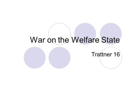 War on the Welfare State Trattner 16. Reagan elected 1980 Time of grass roots tax revolts Republicans won new groups of voters  Northern white Catholics.