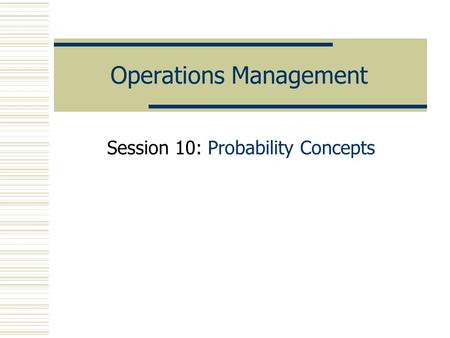 Operations Management