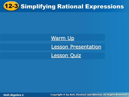 Simplifying Rational Expressions