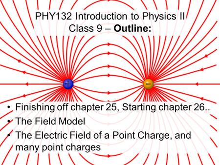 PHY132 Introduction to Physics II Class 9 – Outline: