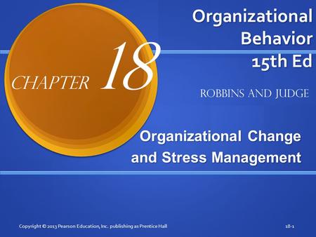 Organizational Behavior 15th Ed