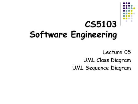 CS5103 Software Engineering