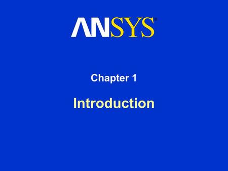 Chapter 1 Introduction.