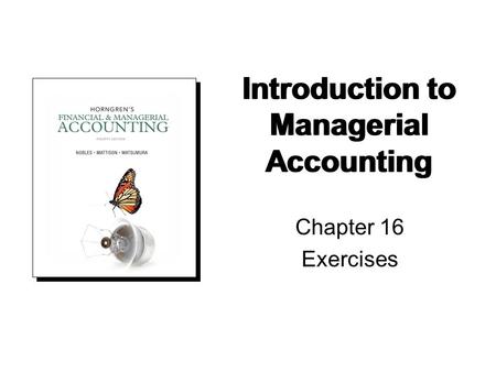 Introduction to Managerial Accounting