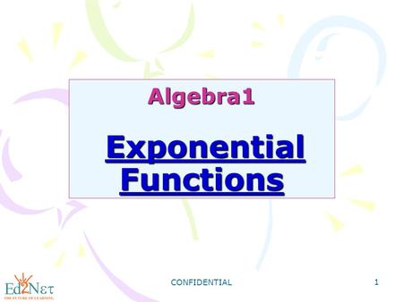 Algebra1 Exponential Functions