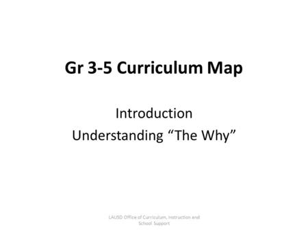 Introduction Understanding “The Why”