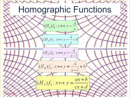 Homographic Functions 1avril 09 纪光 - 北京 景山学校 - Homographic Functions.