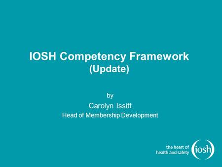 IOSH Competency Framework (Update)