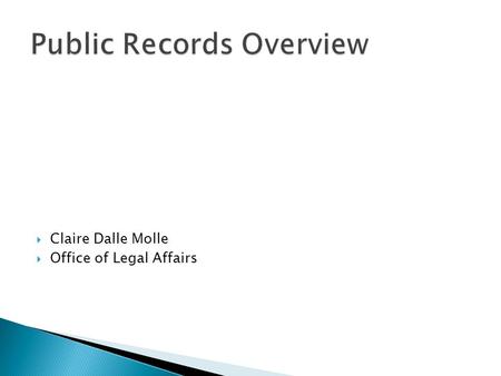 Public Records Overview