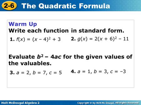 Write each function in standard form.