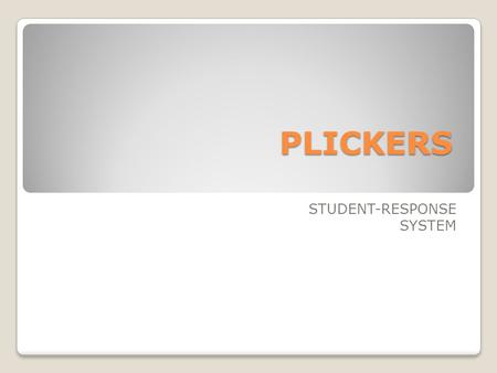 STUDENT-RESPONSE SYSTEM