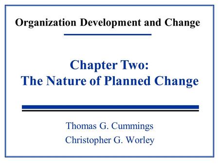 Organization Development and Change