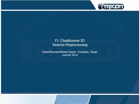 Ft. Chadbourne 3D Seismic Reprocessing Coke/Runnels/Nolan/Taylor Counties, Texas June 04, 2014.