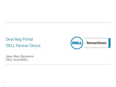 Deal Reg Portal DELL Partner Direct