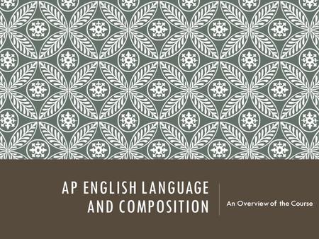 AP English Language and Composition